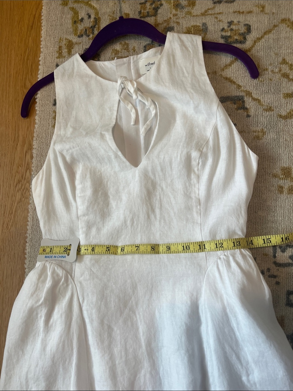 Aritzia White Sleeveless Midi Dress with Keyhole Neck - Picture 13 of 14